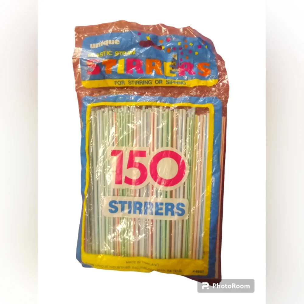 Vintage Plastic Straw Stirrers